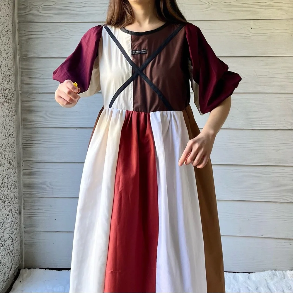 Handmade Upcycled Vintage Christian Dior Puff Sleeve Quilted Dress SKU 10171 - Picture 3 of 16